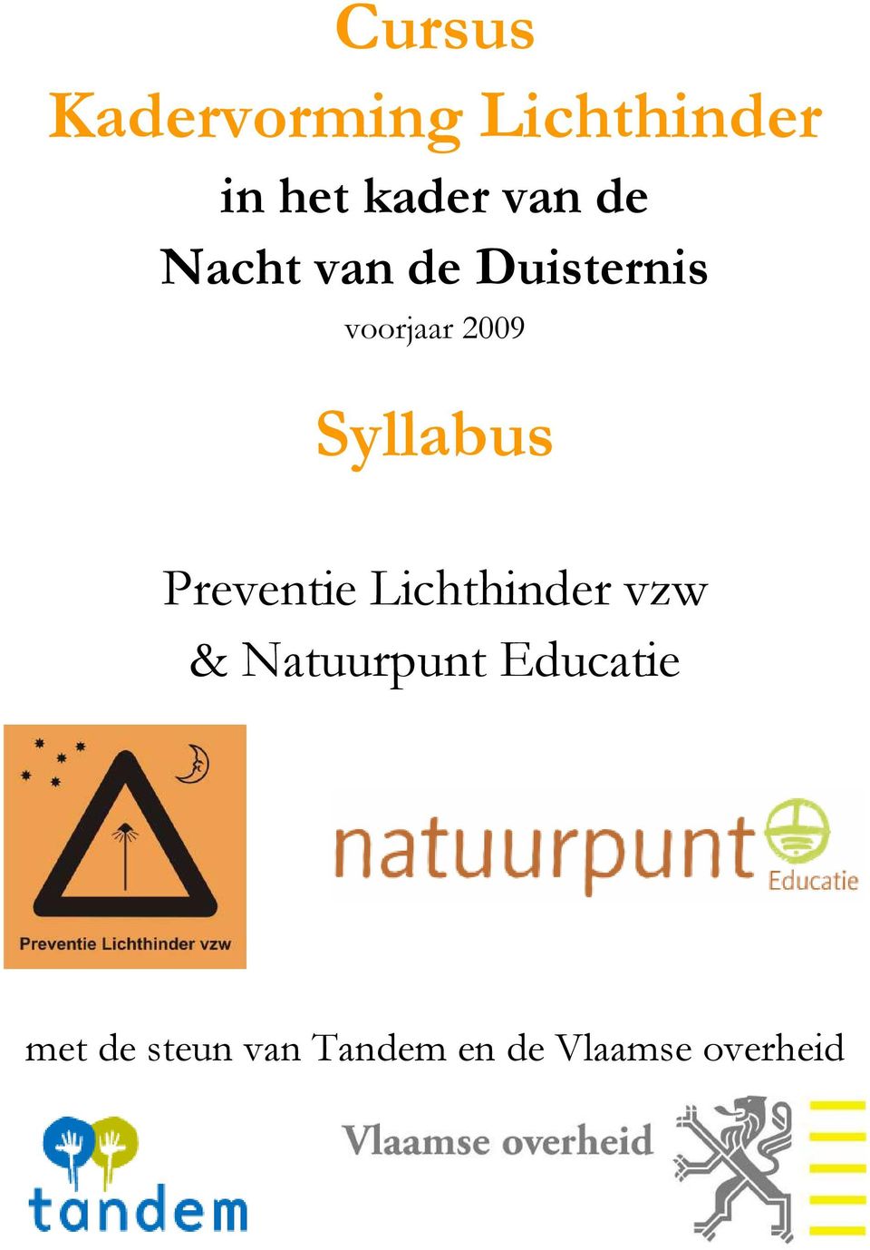 Syllabus Preventie Lichthinder vzw & Natuurpunt