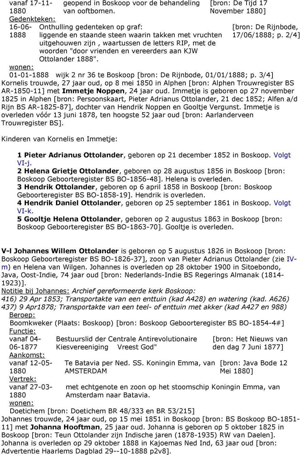 [bron: De Tijd 17 November 1880] [bron: De Rijnbode, 17/06/1888; p. 2/4] wonen: 01-01-1888 wijk 2 nr 36 te Boskoop [bron: De Rijnbode, 01/01/1888; p.