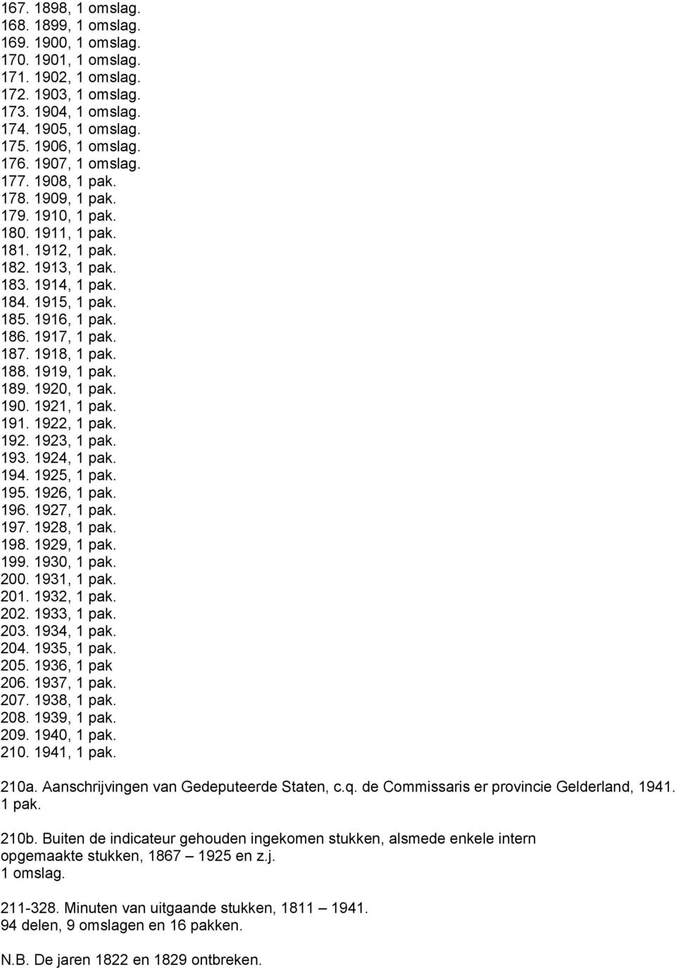 193. 1924, 1 pak. 194. 1925, 1 pak. 195. 1926, 1 pak. 196. 1927, 1 pak. 197. 1928, 1 pak. 198. 1929, 1 pak. 199. 1930, 1 pak. 200. 1931, 1 pak. 201. 1932, 1 pak. 202. 1933, 1 pak. 203. 1934, 1 pak.