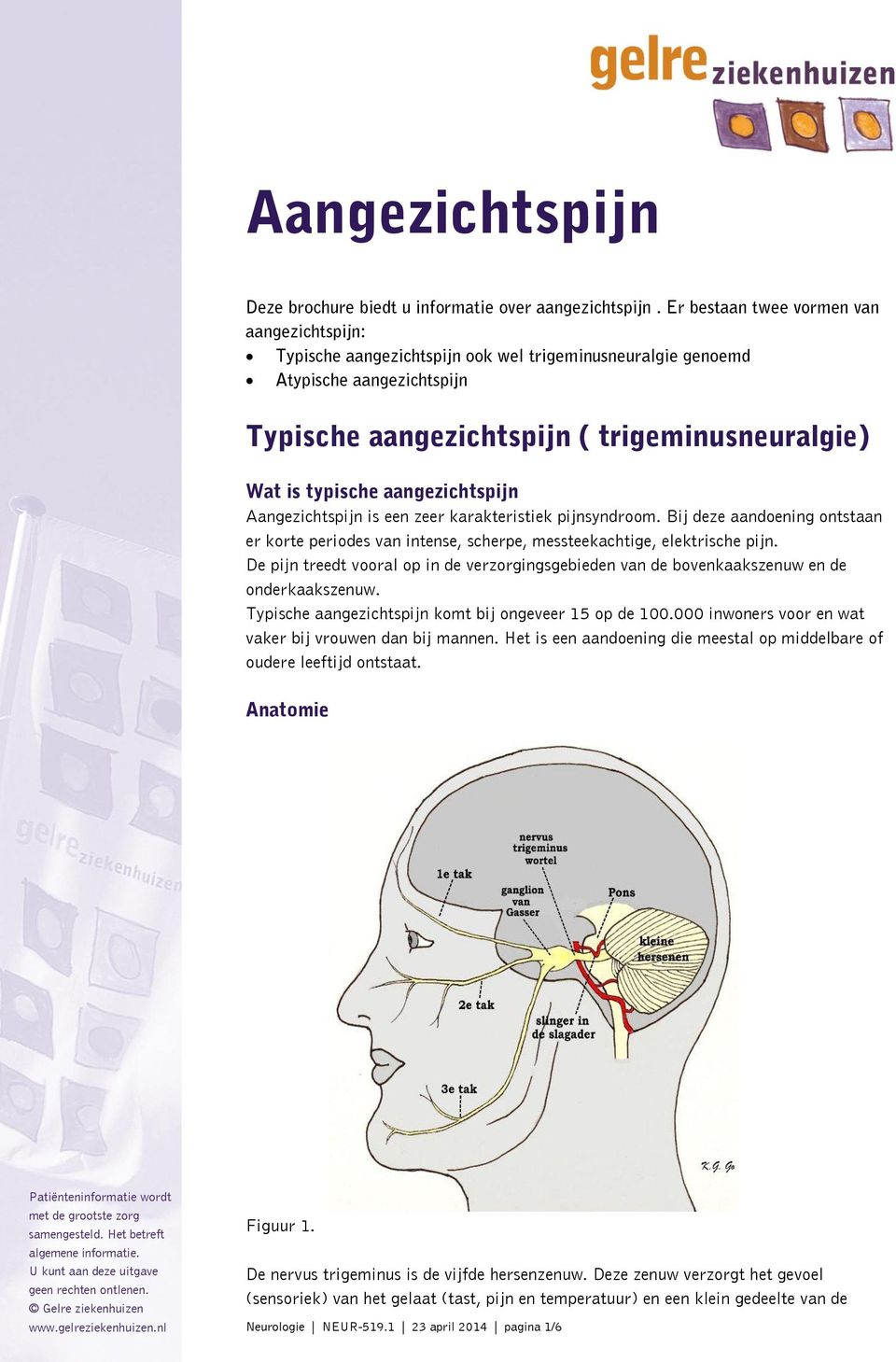 aangezichtspijn Aangezichtspijn is een zeer karakteristiek pijnsyndroom. Bij deze aandoening ontstaan er korte periodes van intense, scherpe, messteekachtige, elektrische pijn.