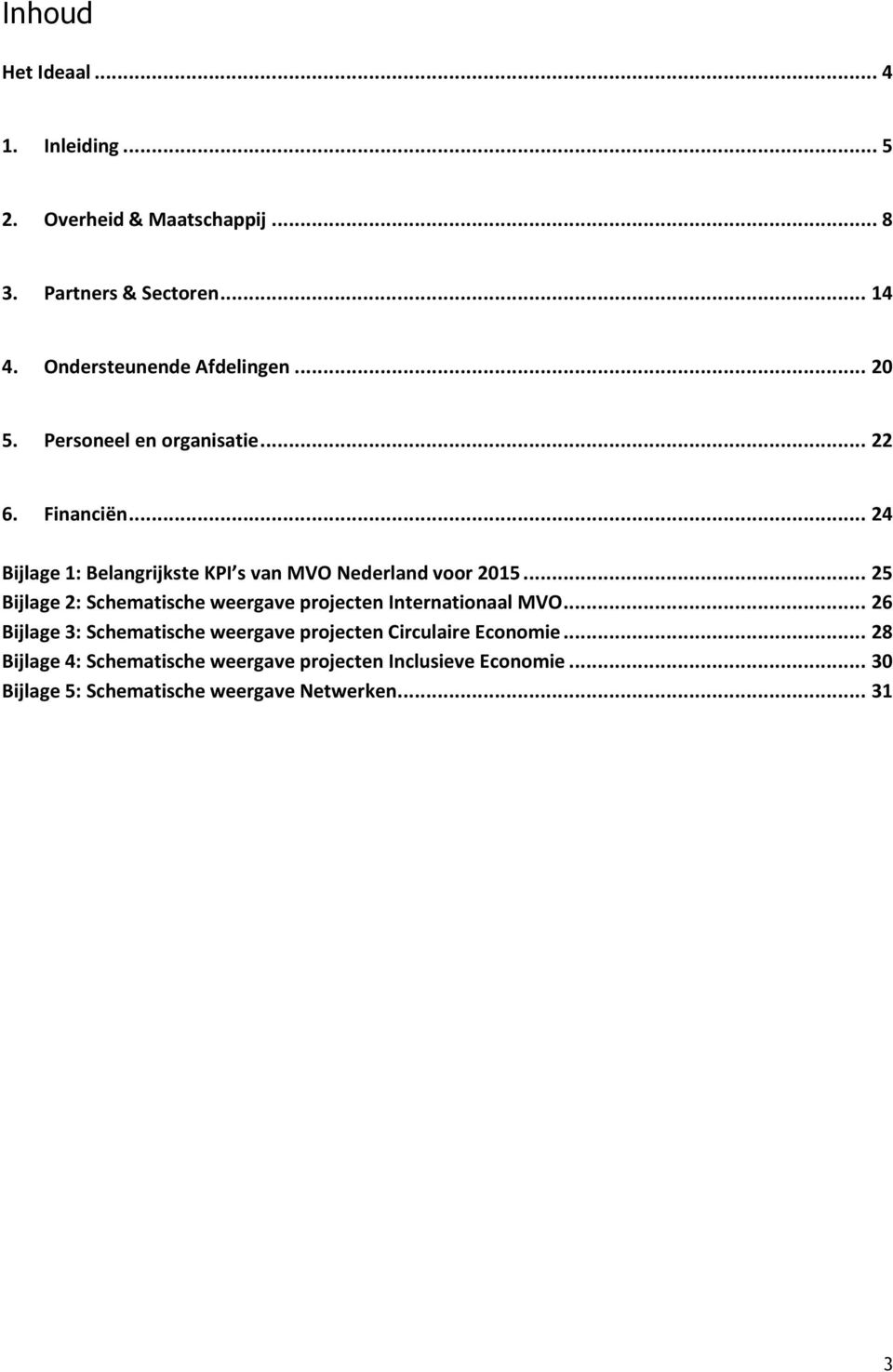 .. 24 Bijlage 1: Belangrijkste KPI s van MVO Nederland voor 2015.