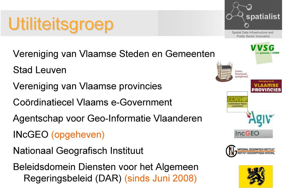 Agentschap voor Geo-Informatie Vlaanderen INcGEO (opgeheven) Nationaal