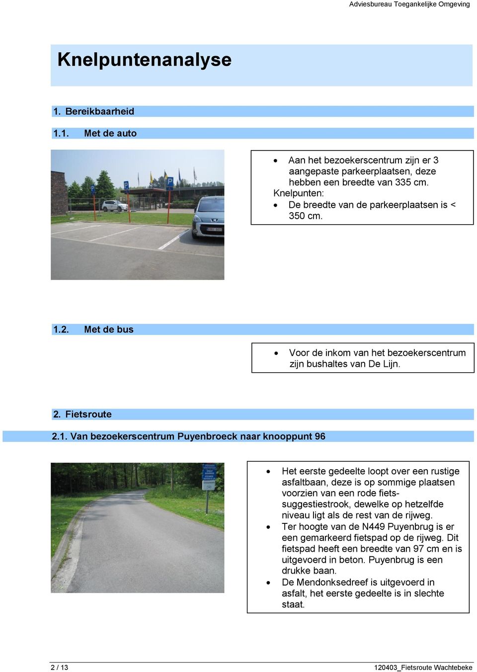 asfaltbaan, deze is op sommige plaatsen voorzien van een rode fietssuggestiestrook, dewelke op hetzelfde niveau ligt als de rest van de rijweg.