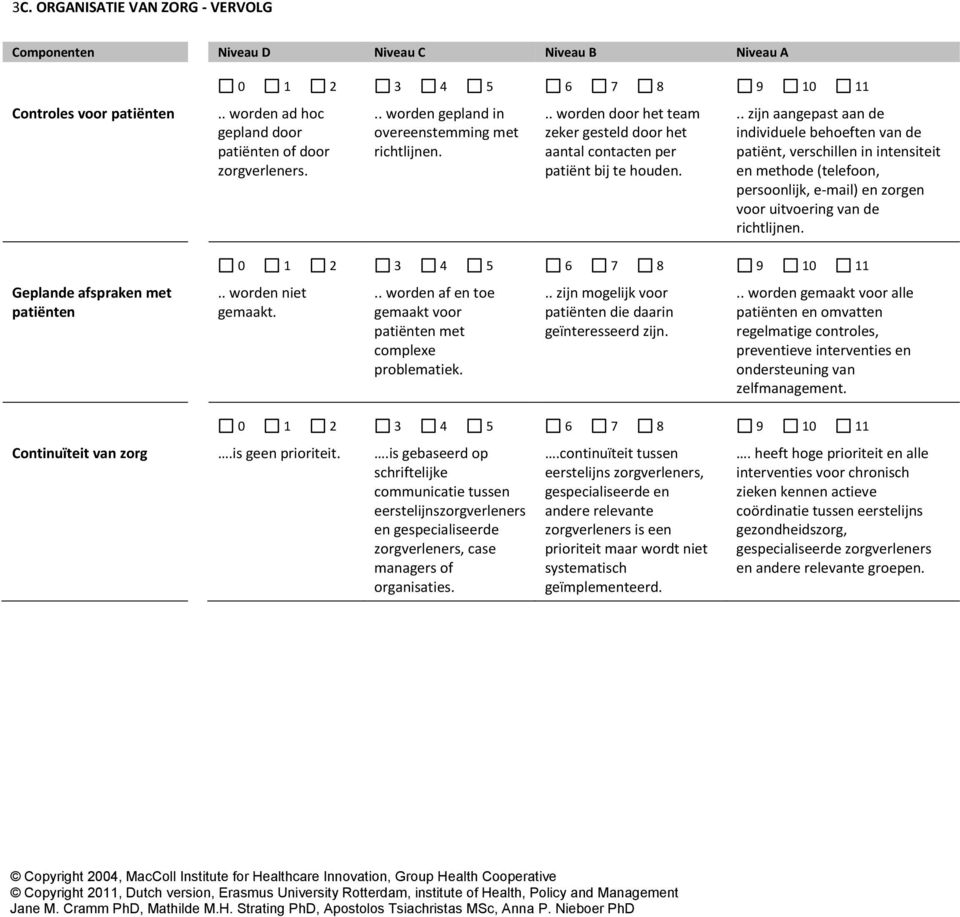.. zijn aangepast aan de individuele behoeften van de patiënt, verschillen in intensiteit en methode (telefoon, persoonlijk, e-mail) en zorgen voor uitvoering van de richtlijnen... worden niet gemaakt.