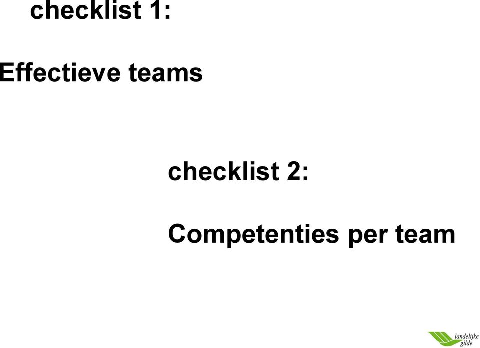 teams checklist