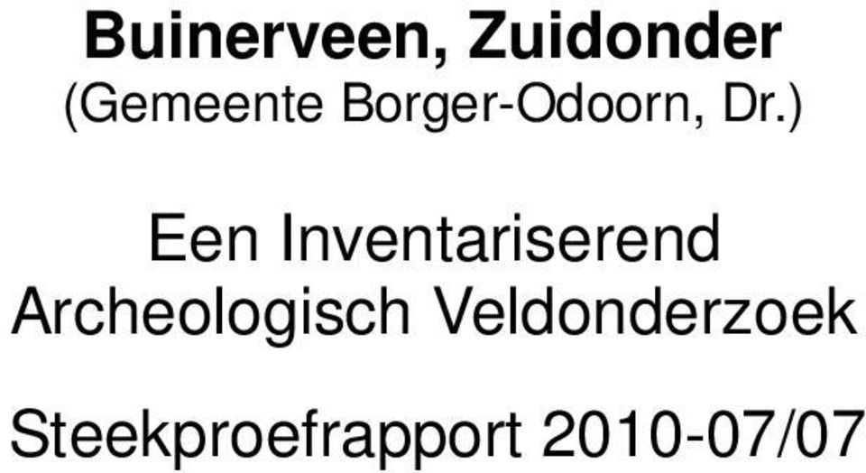 ) Een Inventariserend