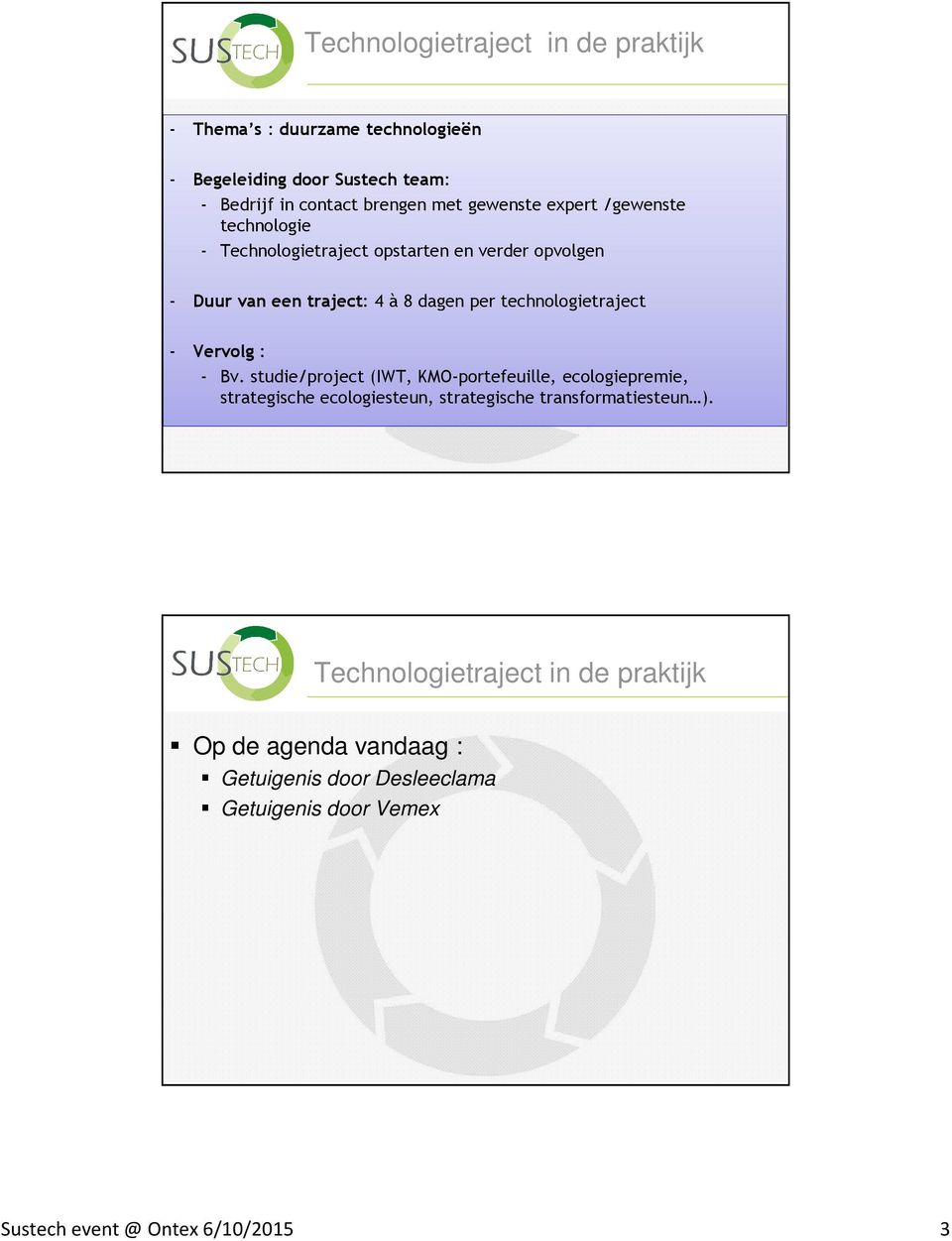 technologietraject - Vervolg : - Bv.