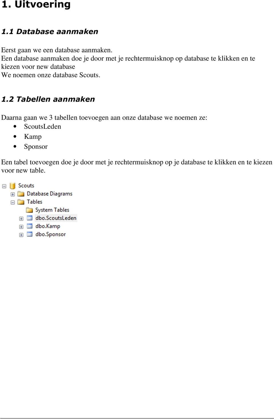 database We noemen onze database Scouts. 1.