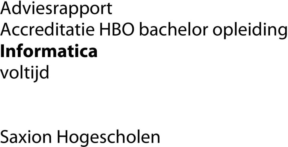 bachelor opleiding