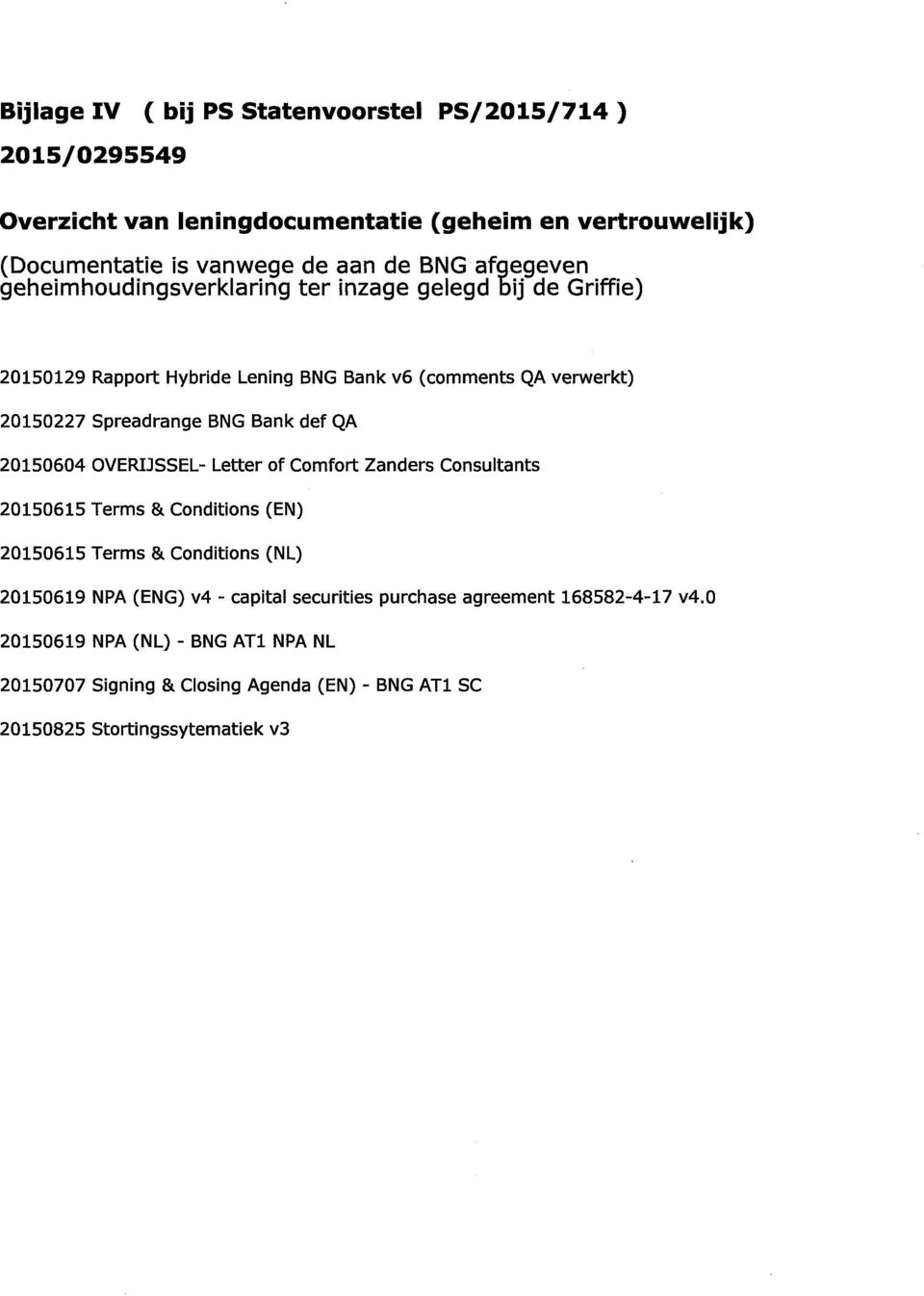 Bank def QA 20150604 OVERIJSSEL- Letter of Comfort Zanders Consultants 20150615 Terms & Conditions (EN) 20150615 Terms & Conditions (NL) 20150619 NPA (ENG) v4 -