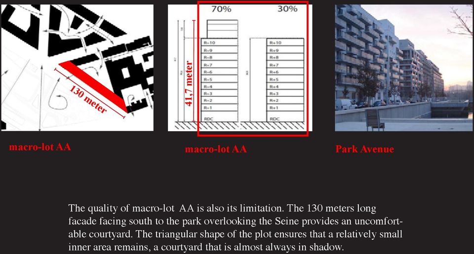 The 130 meters long facade facing south to the park overlooking the Seine provides an