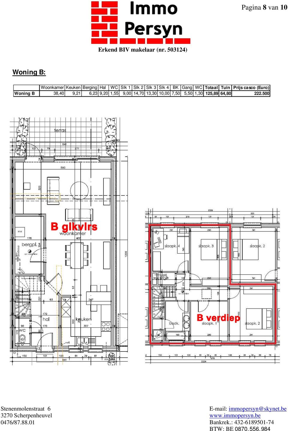 Prijs casco (Euro) Woning B 38,40 9,21 6,23 9,20 1,55