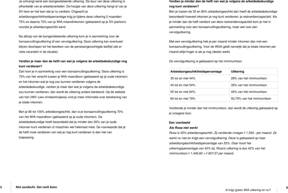 Na afloop van de loongerelateerde uitkering kom je in aanmerking voor de loonaanvullingsuitkering óf een vervolguitkering.