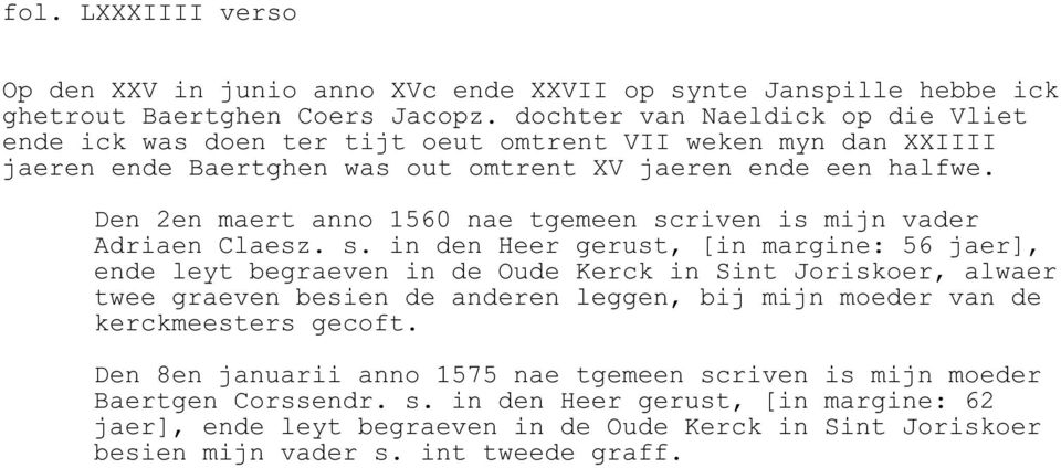 Den 2en maert anno 1560 nae tgemeen sc