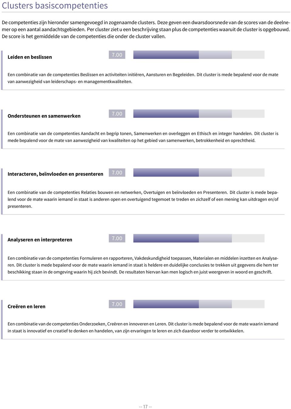 00 Een combinatie van de competenties Beslissen en activiteiten initiëren, Aansturen en Begeleiden.