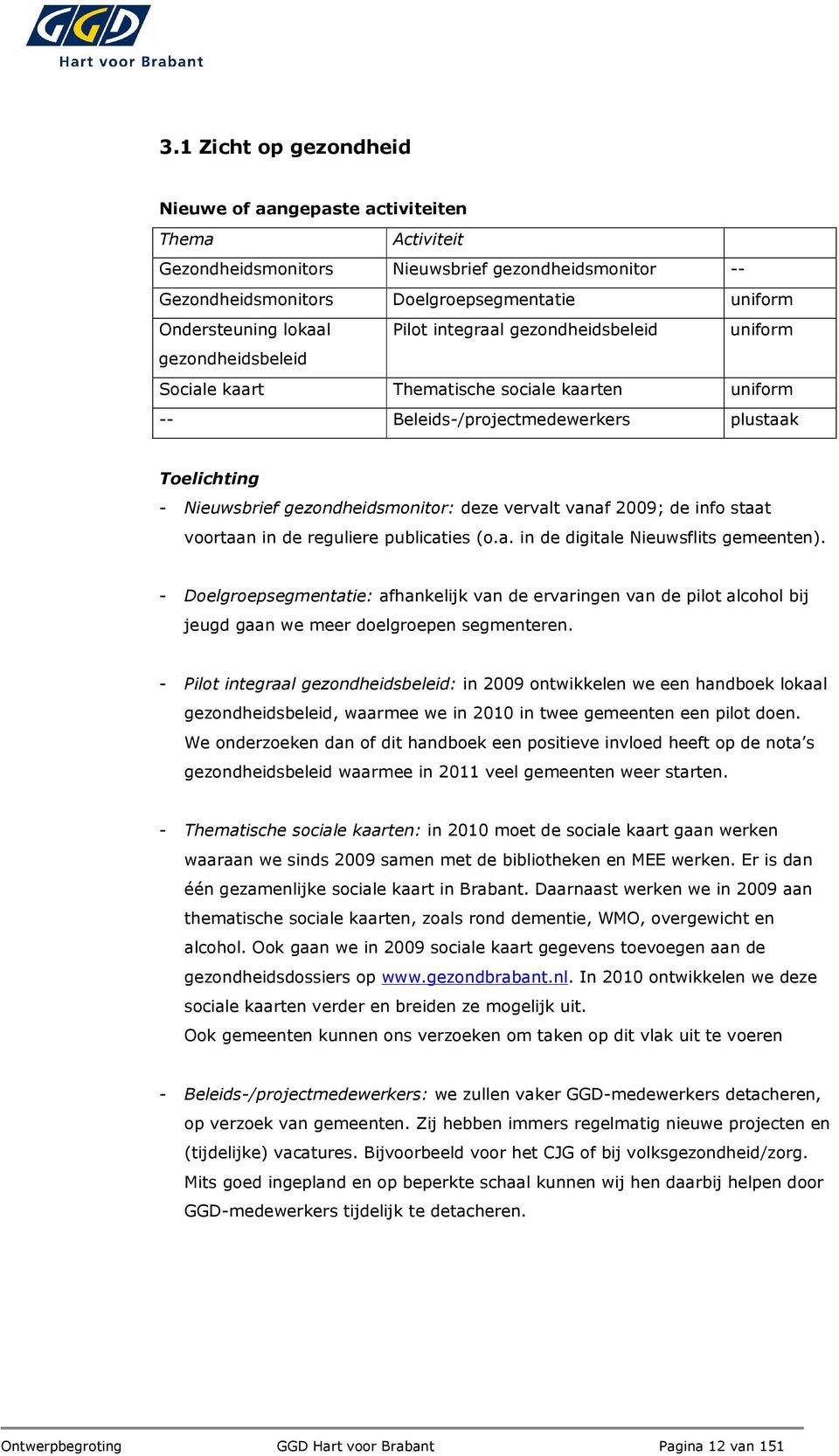 deze vervalt vanaf 2009; de info staat voortaan in de reguliere publicaties (o.a. in de digitale Nieuwsflits gemeenten).