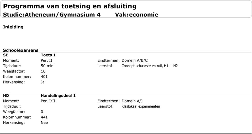 H1 + H2 HD Handelingsdeel 1 /II 0