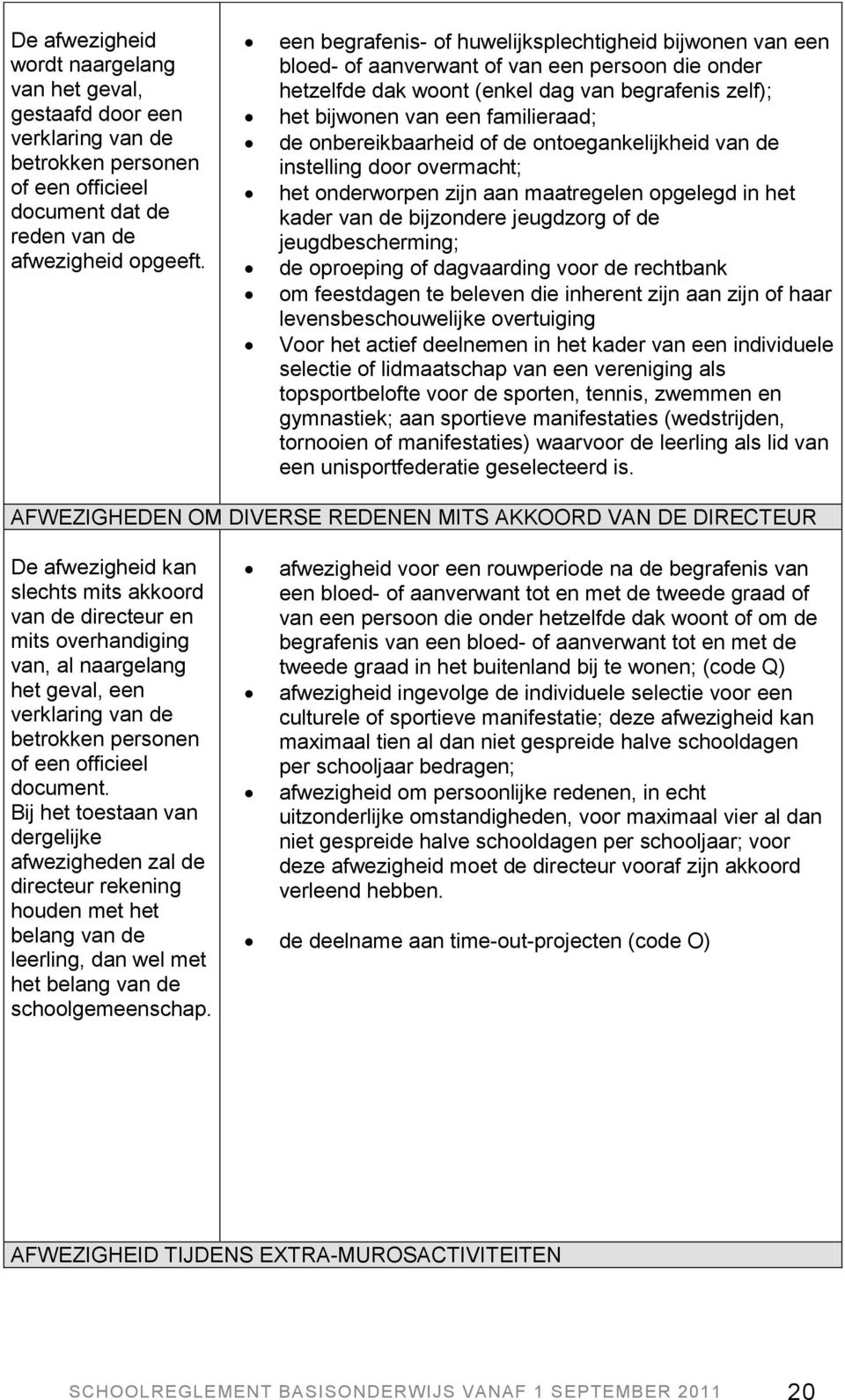 onbereikbaarheid of de ontoegankelijkheid van de instelling door overmacht; het onderworpen zijn aan maatregelen opgelegd in het kader van de bijzondere jeugdzorg of de jeugdbescherming; de oproeping