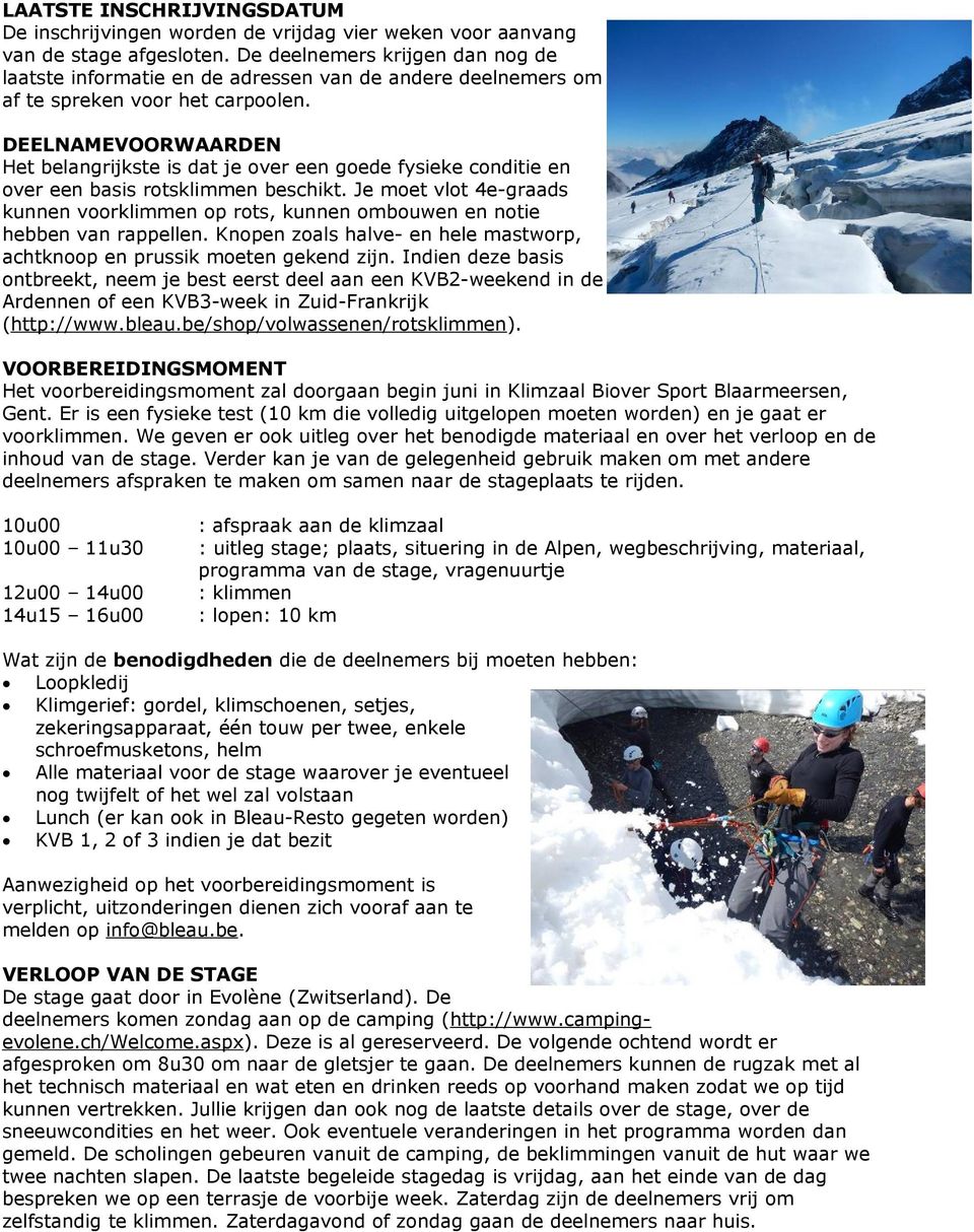 Bleau Climbing Team Zuiderlaan Gent 0476/ Technische fiche Bergbeklimmen Beginners Bleau - PDF Free Download