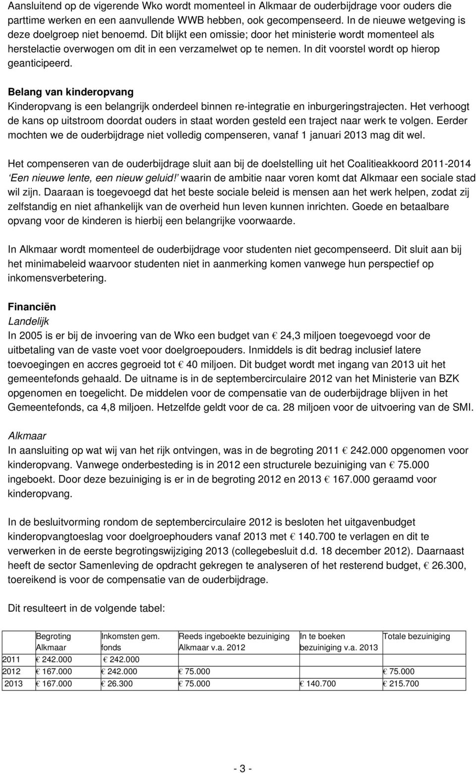 In dit voorstel wordt op hierop geanticipeerd. Belang van kinderopvang Kinderopvang is een belangrijk onderdeel binnen re-integratie en inburgeringstrajecten.