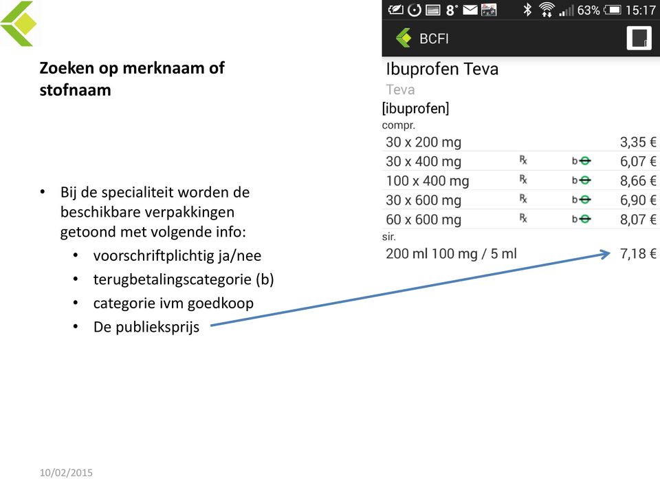 info: voorschriftplichtig ja/nee