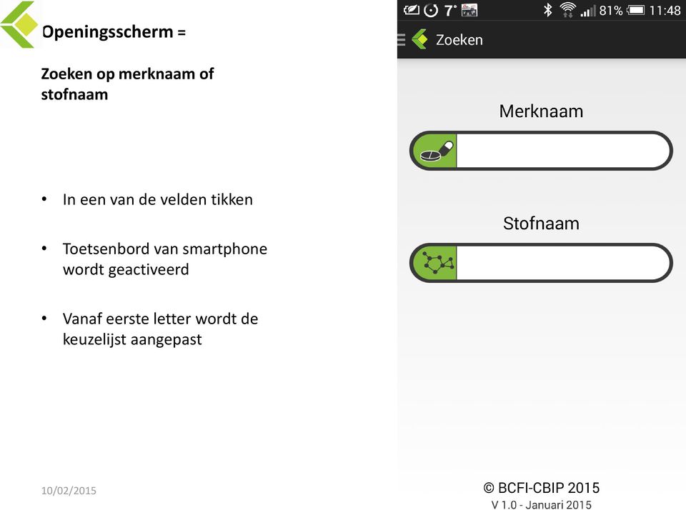 Toetsenbord van smartphone wordt geactiveerd