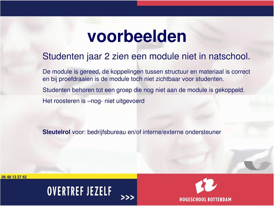 is de module toch niet zichtbaar voor studenten.