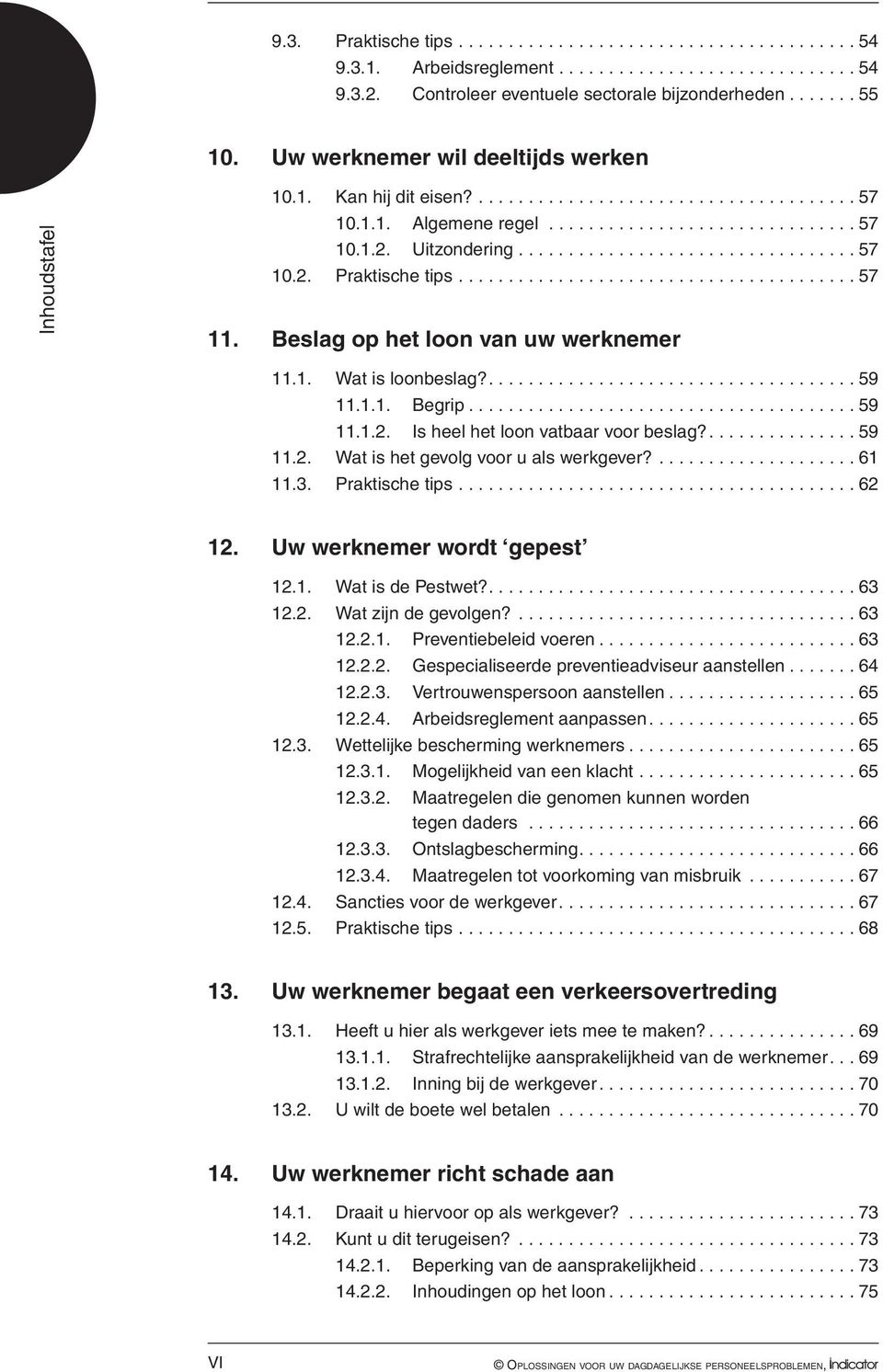 ....................................... 57 11. Beslag op het loon van uw werknemer 11.1. Wat is loonbeslag?...59 11.1.1. Begrip...59 11.1.2. Is heel het loon vatbaar voor beslag?... 59 11.2. Wat is het gevolg voor u als werkgever?