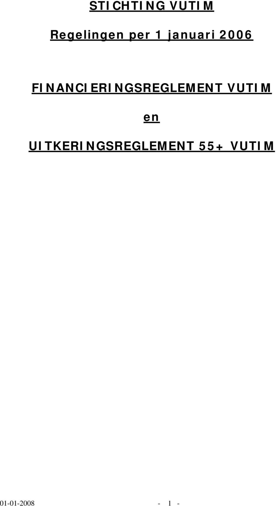 FINANCIERINGSREGLEMENT VUTIM