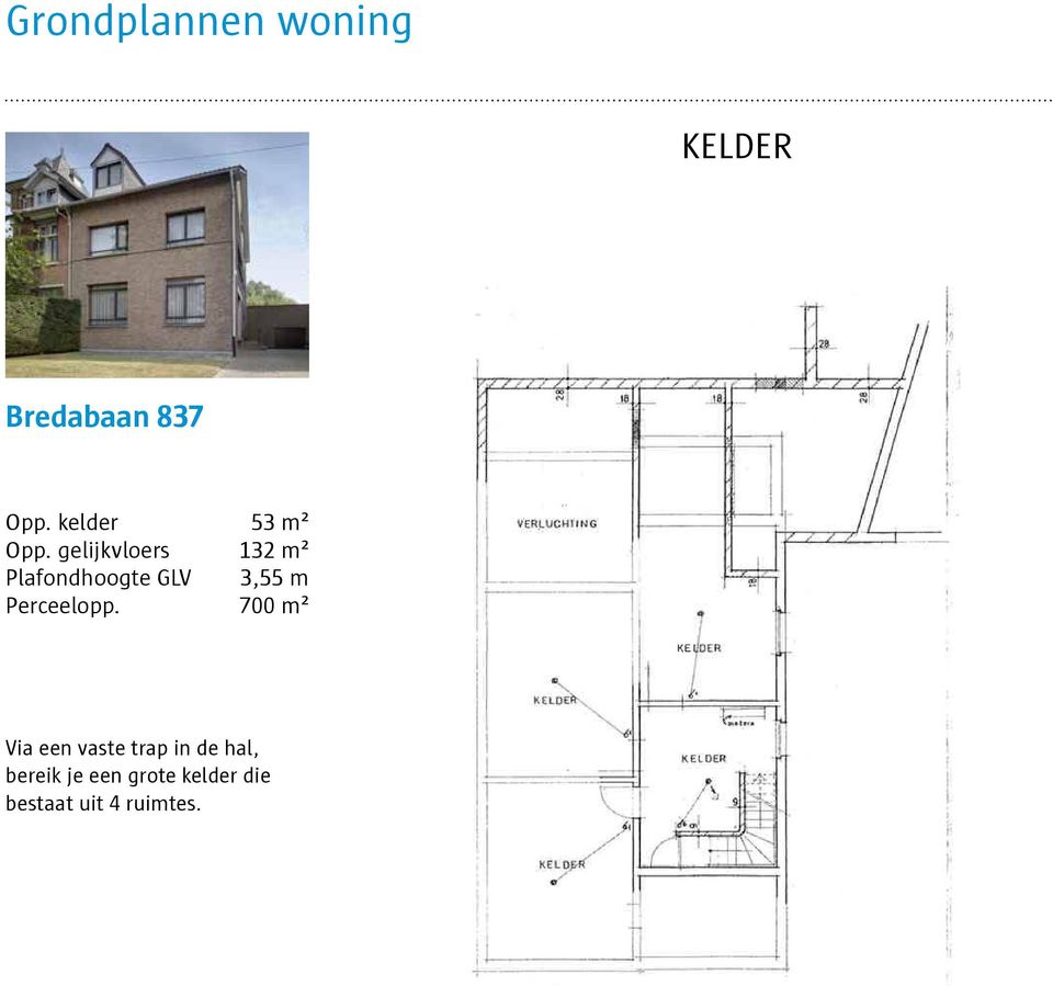 gelijkvloers Plafondhoogte GLV Perceelopp.