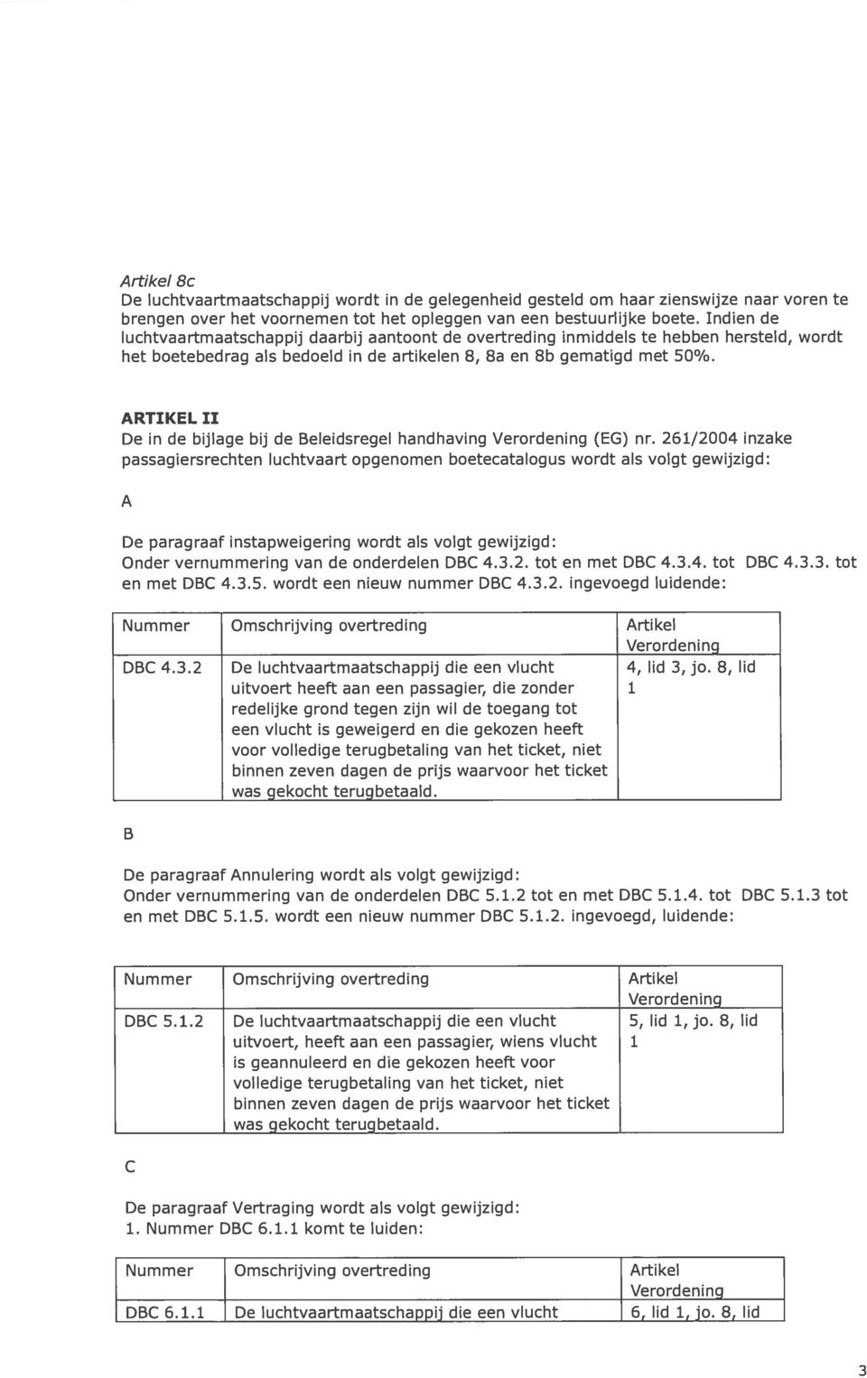 ARTIKEL II De in de bijlage bij de Beleidsregel handhaving (EG) nr.