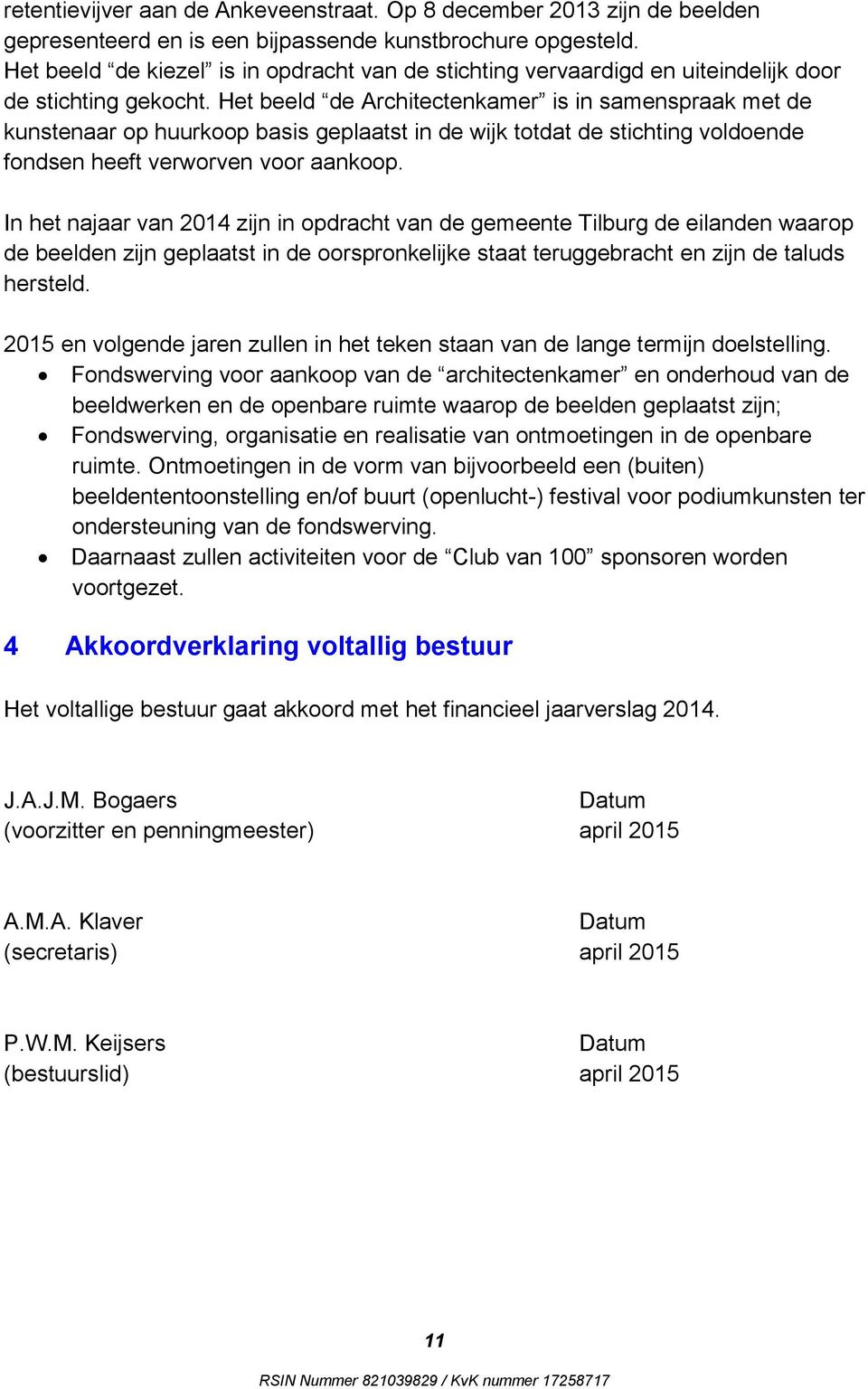 Het beeld de Architectenkamer is in samenspraak met de kunstenaar op huurkoop basis geplaatst in de wijk totdat de stichting voldoende fondsen heeft verworven voor aankoop.