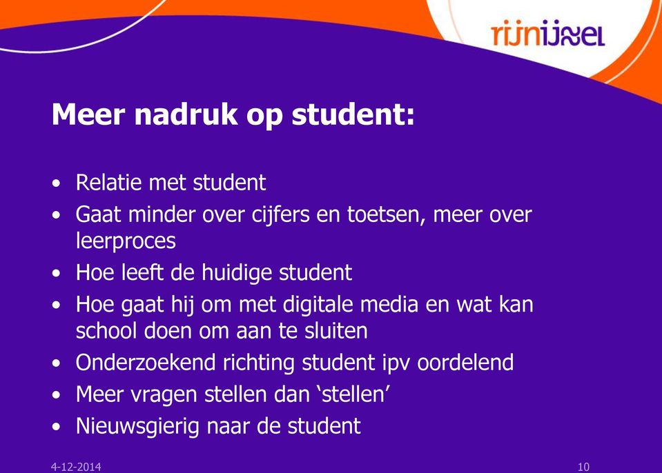 media en wat kan school doen om aan te sluiten Onderzoekend richting student ipv