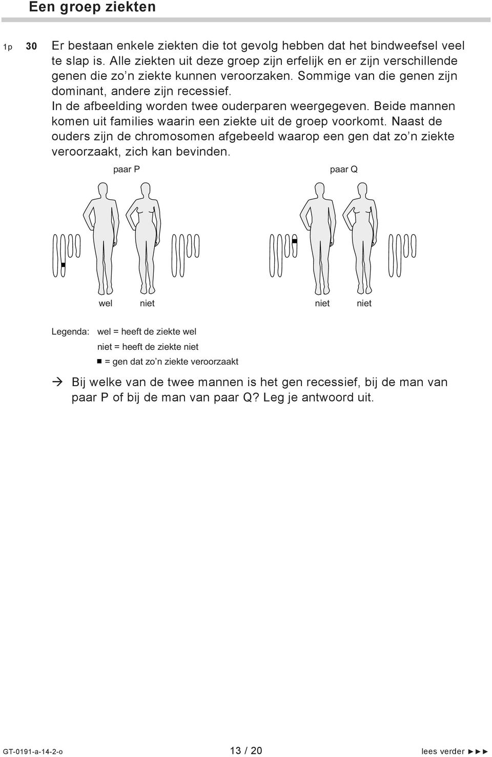 In de afbeelding worden twee ouderparen weergegeven. Beide mannen komen uit families waarin een ziekte uit de groep voorkomt.