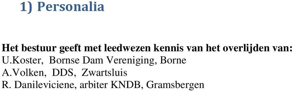 Koster, Bornse Dam Vereniging, Borne A.