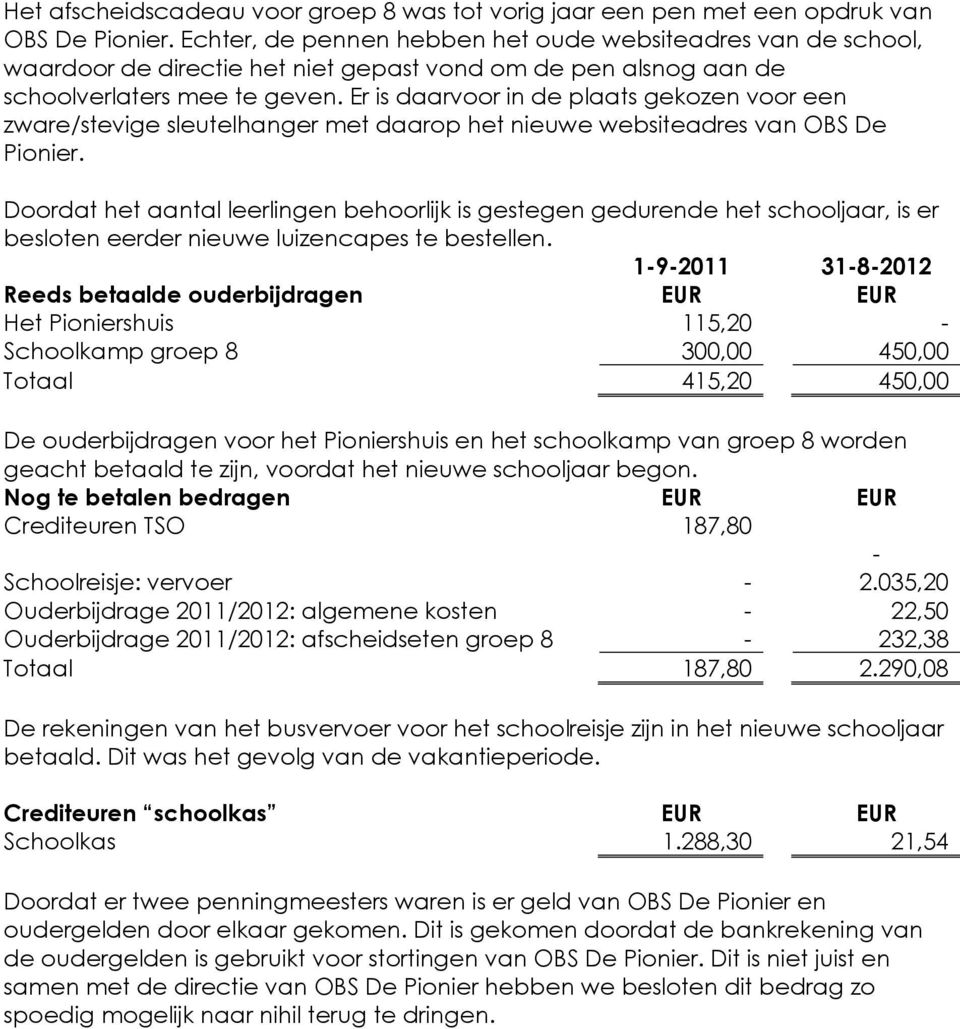 Er is daarvoor in de plaats gekozen voor een zware/stevige sleutelhanger met daarop het nieuwe websiteadres van OBS De Pionier.