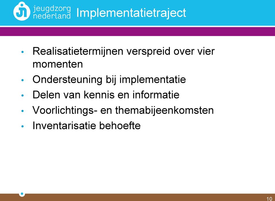 implementatie Delen van kennis en informatie