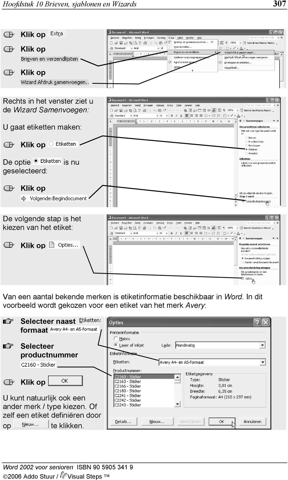 etiketinformatie beschikbaar in Word.