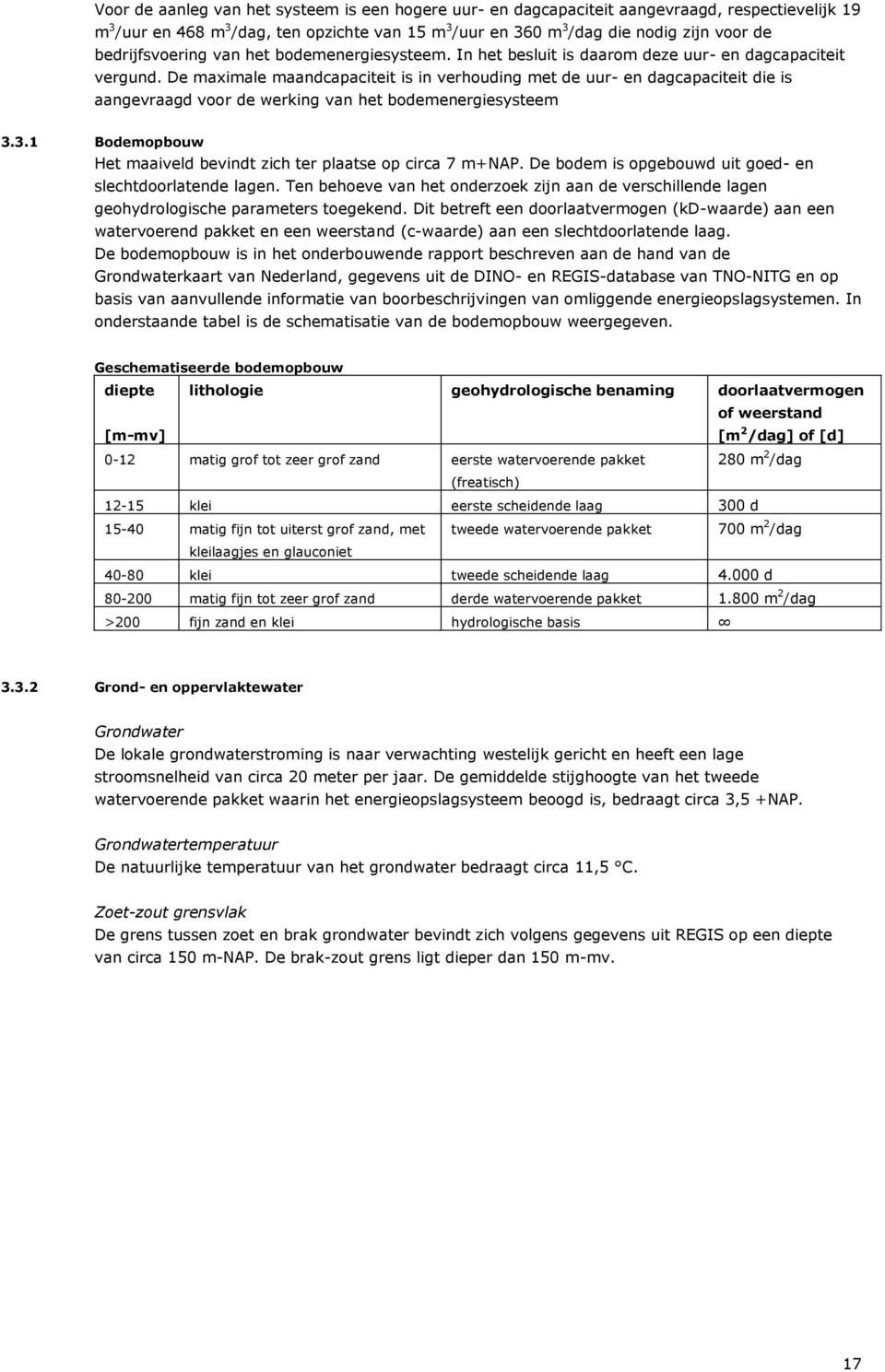 De maximale maandcapaciteit is in verhouding met de uur- en dagcapaciteit die is aangevraagd voor de werking van het bodemenergiesysteem 3.