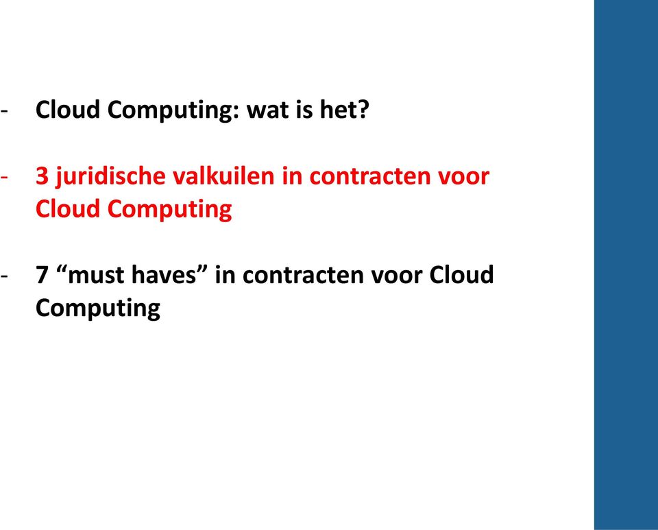 contracten voor Cloud Computing -