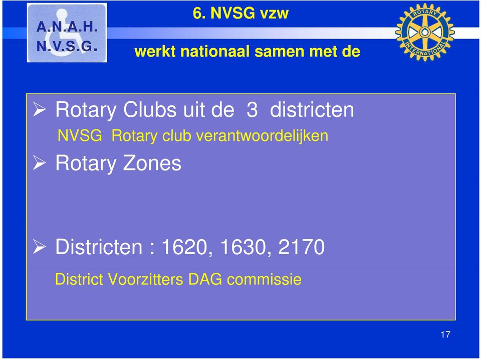 verantwoordelijken Rotary Zones Districten :