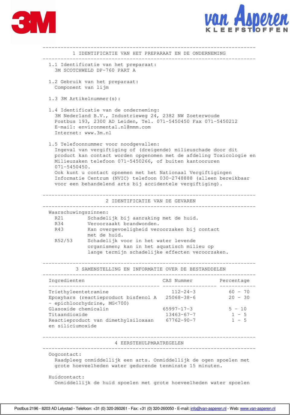 com Internet: www.3m.nl 1.