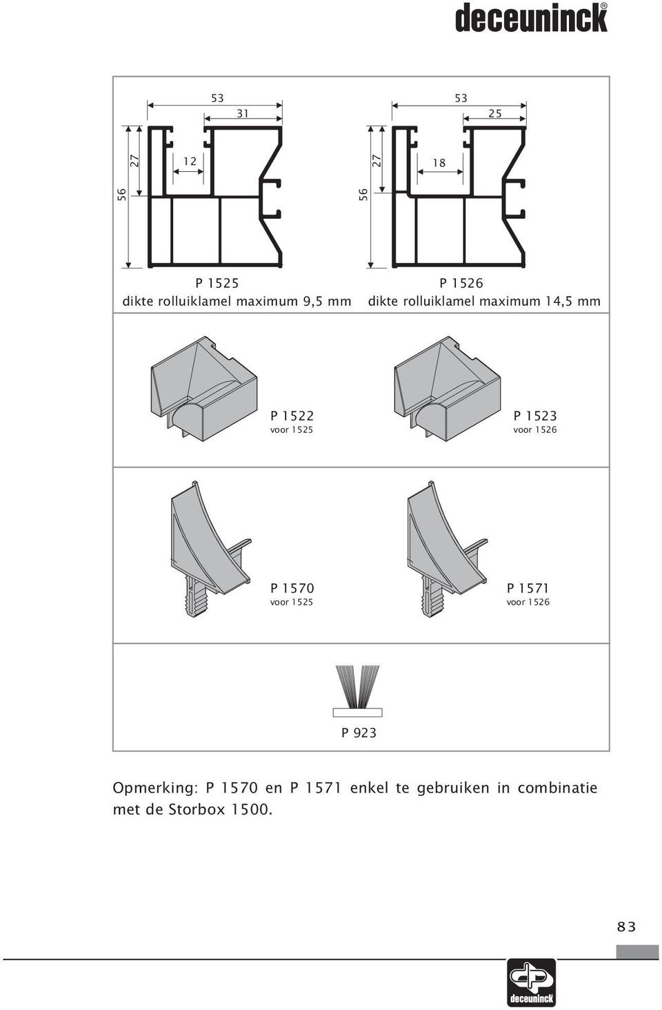 P 1523 voor 1526 P 1570 voor 1525 P 1571 voor 1526 P 923 Opmerking: