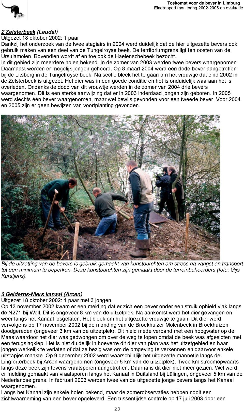 In de zomer van 2003 werden twee bevers waargenomen. Daarnaast werden er mogelijk jongen gehoord. Op 8 maart 2004 werd een dode bever aangetroffen bij de Litsberg in de Tungelroyse beek.