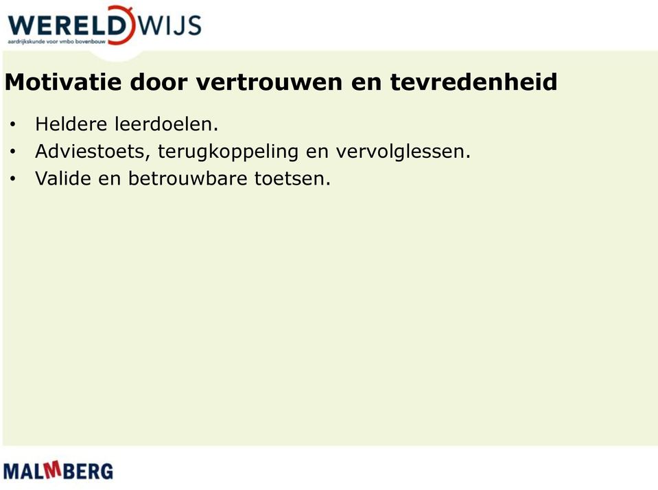 Adviestoets, terugkoppeling en