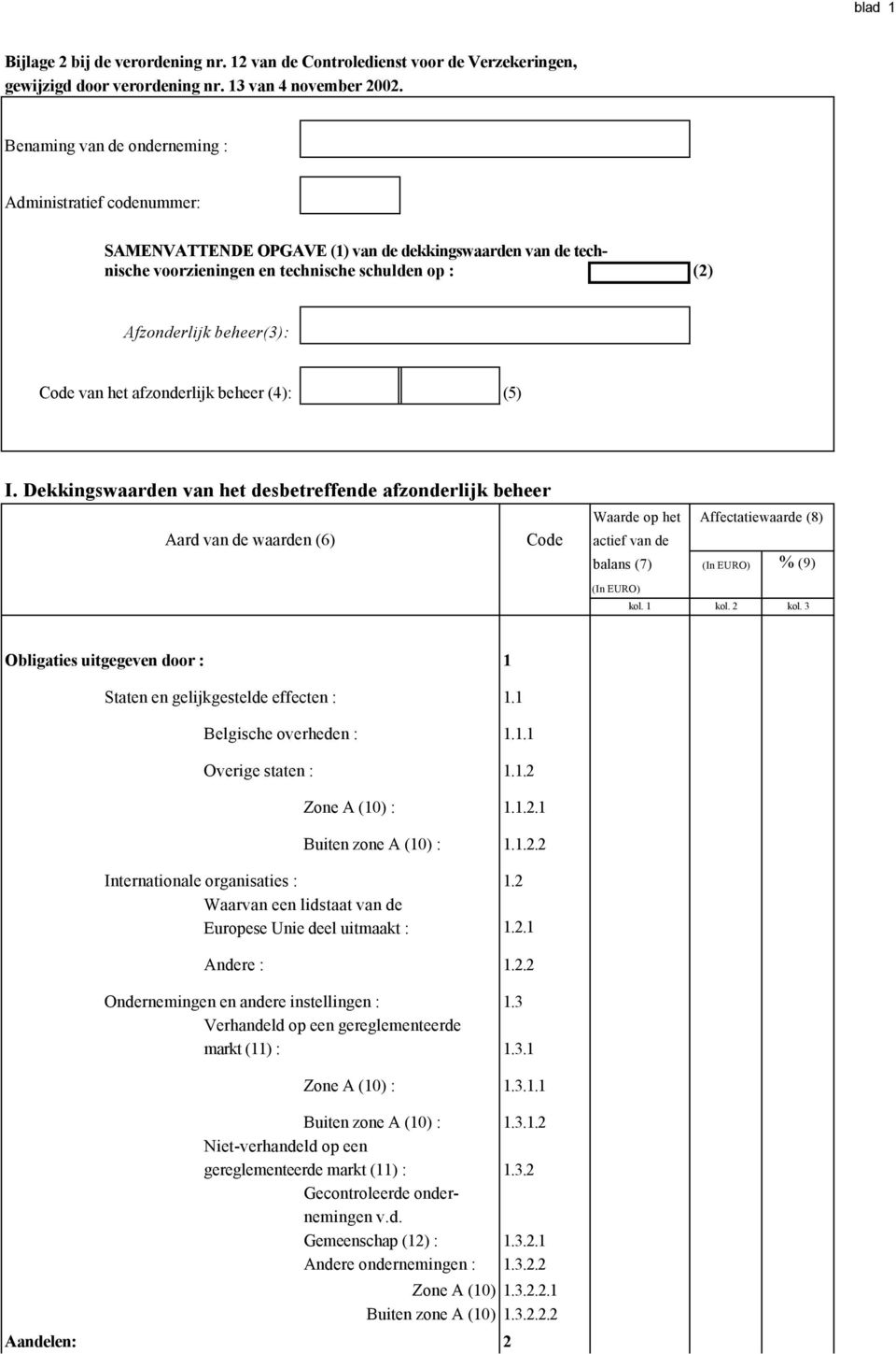 van het afzonderlijk beheer (4): (5) I.