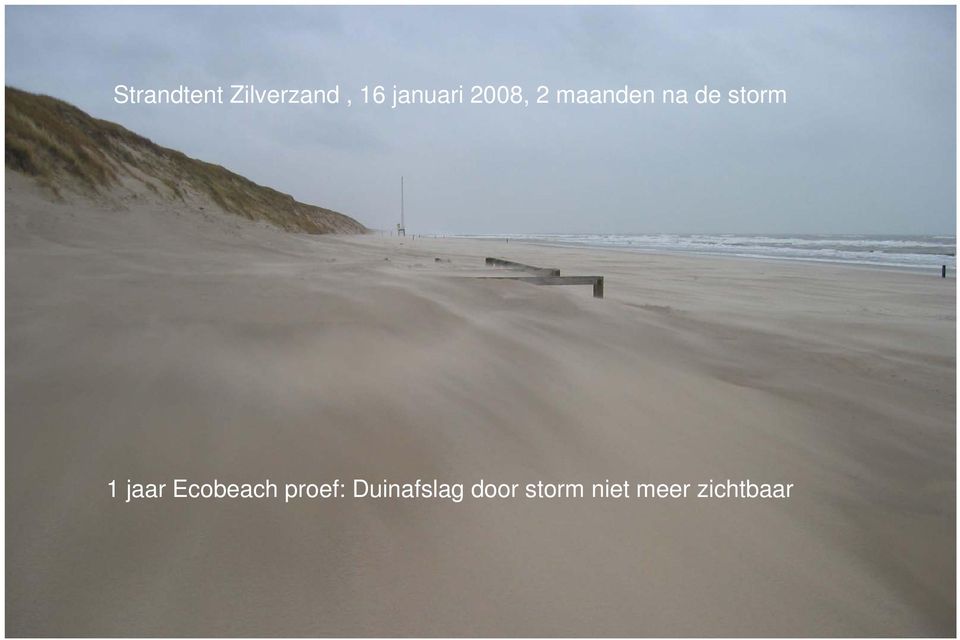 Ecobeach proef: Duinafslag door storm