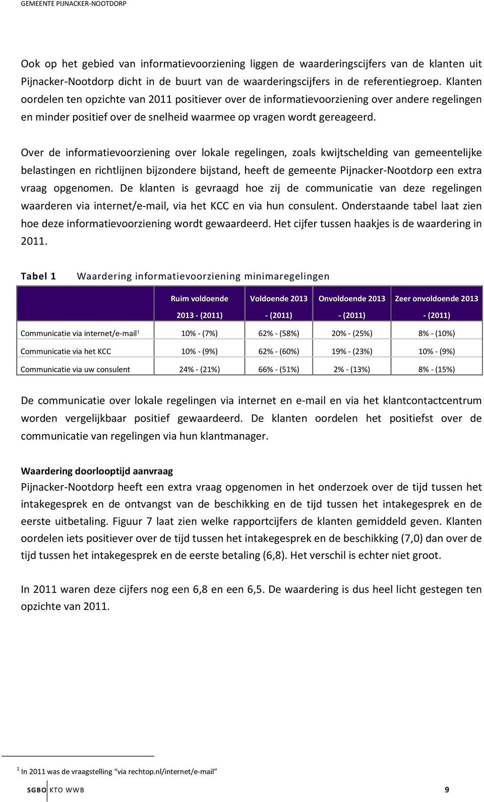 Over de informatievoorziening over lokale regelingen, zoals kwijtschelding van gemeentelijke belastingen en richtlijnen bijzondere bijstand, heeft de gemeente Pijnacker-Nootdorp een extra vraag