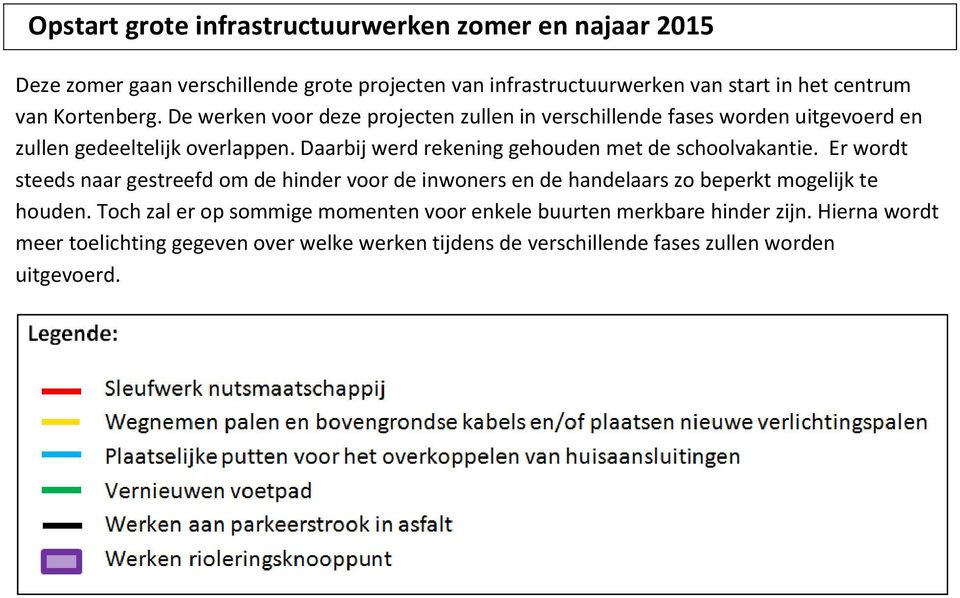 Daarbij werd rekening gehouden met de schoolvakantie.