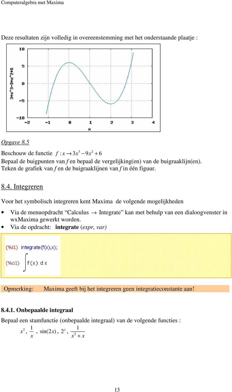 Teken de grafiek van f en de buigraaklijnen van f in één figuur. 8.4.